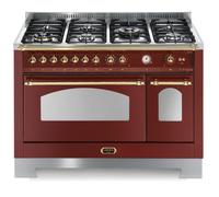 Lofra Dolce Vita Rrd126Mft+E/2Aeo Cocina 120X60 Rojo Burdeos 7 Fuegos