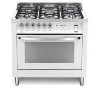 Lofra Pbpg96Gvt/C Cocina 90Cm Blanco Perla Horno Gas Ventilado 5 Fuegos A+