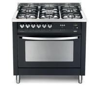 Lofra Pnmg96Gvt/C Cocina 90Cm Negro Mate Horno De Gas Ventilado 5 Fuegos Inox A+