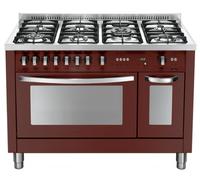 Lofra Prd126gv+E/2ci Cocina 120Cm Rojo Burdeos Doble Horno 7 Fuegos Ce.A