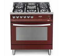 Lofra Prg86Gvt/C Cocina 80Cm Rojo Burdeos 5 Fuegos Horno Gas Ventilado