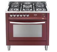 Lofra Prg96Gvt/C Cocina 90Cm Horno A Gas Ventilado 5 Fuegos Rojo Burdeos
