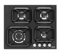 Lofra Quemador Encimera Gas Urano HLNM6G0 60CM 4 Fuegos Rejillas Negro Mate