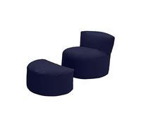 Loft 25 Puff Infantil con reposapiés, Cómodo Puff niños para Interiores y Exteriores, Puf para niños Resistente al Agua, Diseño ergonómico Puff Infantiles, Puff con Relleno Incluido (Azul Marino)