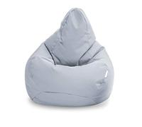 Loft 25 Puff Pera Gamer | Silla Puff Pera para Exteriores Interiores Sala | Resistente Al Agua | Limpieza Fácil | Diseño Ergonómico para Soporte del Cuerpo | Durable Y Cómoda (Gris, Puff)