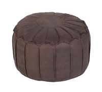 Loft 25 Reposapiés Puff Redondo | Piel Sintética Suave Reposapiés Salón Y Dormitorio | Cómodo Taburete puf de Estilo marroquí | Reposa pies Puff con Relleno Incluido (Chocolate)