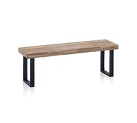 Loft, Banco para Mesa de Comedor, Asiento Auxiliar, Acabado en Roble Honey y Negro, Medidas: 120 cm (Largo) x 47 cm (Alto) x 34 cm (Fondo)