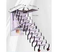 Loft - Escalera telescópica eléctrica invisible para montar en la pared, plegable, con pasamanos para uso doméstico y comercial con pasamanos (negro, 80/90 cm)