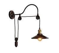 Loft Industrial Polea Aplique de pared Retro Creativo Metal Ascensor Polea Escaleras Iluminación de pared Cuello de cisne ajustable Lámpara de pared Accesorio for cocina Pasillo Balcón E27 Edison Apli