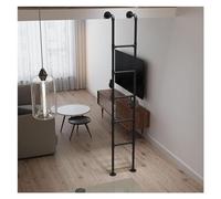 Loft Ladder - Escalera de metal negro con base de disco y plástico de 208,3 cm para acceso al ático, construcción de hierro, ideal para sótanos y soluts que ahorran espacio.