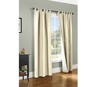 loft living Winmate - Panel de Cortina Aislante de algodón con pestaña Superior, par de 40 x 54 Pulgadas, Color Natural