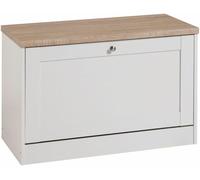Loft24 Banco con 1 puerta abatible en efecto roble blanco