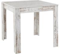 Loft24 Mesa de comedor para 4 personas en efecto madera blanca 80
