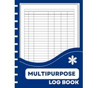 Log Book: Large Print Multipurpose Sea Blue Logbook with 7 Columns for Daily Tracking of Income and Expenses, Debits and Credits, Orders, Mileage, ... Fitness, Wellness, Mood, and Medical Records