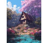 Log Cabin 150 Piece Jigsaw Puzzles for Adults, Colourful, Challenging & Brainteasing Adult Puzzles 150 Pieces River, Fun jigsaws for The Whole Family 14x10 Inch