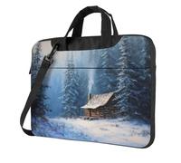Log Cabin In A Snowy Forest - Funda acolchada para laptop de 15.6 pulgadas, para mujeres y hombres