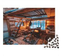 Log Cabin Interior 1000 Piezas Puzzle Papel Reciclable Cozy Attic Personas Mayores Puzzles Accesorios para Juego de Fiesta Excelente Idea de Regalo para Women and Men Both 70x50cm/1000pcs