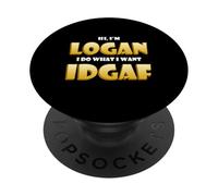Logan Costume Idgaf Funny Meme Halloween Costume For Logans PopSockets PopGrip Adhesivo