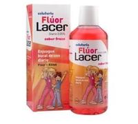 LOGAN Enjuague bucal de uso diario sin alcohol, con flúor y Xilitol, sabor fresa LACER 500 ml.