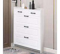 LOGAUT Mueble Zapatero Estrecho, Zapatero con Puertas, con 3 Cajones Abatibles, para Entrada, Dormitorio, Sala de Estar, Apartamento