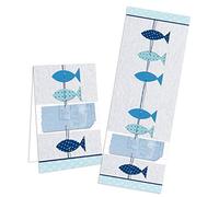 Logbuch-Verlag 10 pegatinas 5 x 14,8 cm con motivo de peces azul y turquesa - adhesivos marítimos