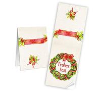 Logbuch-Verlag - 10 pegatinas navideñas con texto en alemán "Frohes Fest Weihnachtsaufkleber Banderolas para Navidad paquetes regalos paquete 7 x 21 cm