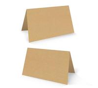Logbuch-Verlag 100 tarjetas de mesa de papel kraft marrón - cartas para el nombre 8,5 x 5,5 cm - pequeñas tarjetas para fiestas como boda comunión Cumpleaños