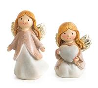 Logbuch-Verlag 2 pequeños ángeles de la guarda, figura de ángel, miniregalos para niños, clientes e invitados, comunión, amuleto de la suerte, 7,5 cm