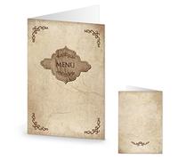 Logbuch-Verlag 20 tarjetas de menú en estilo vintage de papel de estraza envejecido, DIN A5, para menús, color marrón, beige y crema, para colocar de pie, se puede escribir sobre ella