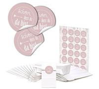 Logbuch-Verlag 24 bolsas de regalo blancas y rosas con texto en alemán "Schön dass du da bist", 7 x 4 x 20,5 cm