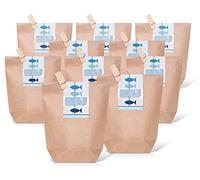 Logbuch-Verlag 25 bolsas grandes marrones sticker rectangulares peces azules azules pinza bautizo cumpleaños bombonera confirmación
