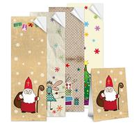 Logbuch-Verlag 4 x 25 pegatinas de Navidad con motivos Papá Noel - Angél de la guarda - árbol y regalos - adornos para embalajes