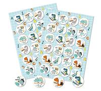 Logbuch-Verlag 48 pegatinas motivadoras con diseño de dinosaurios redondas, 4 cm, autoadhesivas, para niños, elogios, recompensas escolares
