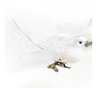 Logbuch-Verlag 6 palomas pequeñas para boda, color blanco, decoración de boda, 13 x 9 x 4 cm, con clip, parejas de palomas