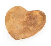 Logbuch-Verlag Bandeja corazón madera 15 cm - cuenco de madera decorativo - decoración rústica boda - corazón de madera