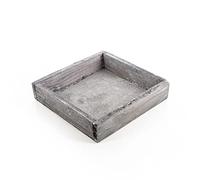 Logbuch-Verlag Bandeja Cuadrada Madera Gris para decoración 14 x 14 cm de Madera Natural - Bandeja de Joyas Madera - Bandeja de Madera para Decorar