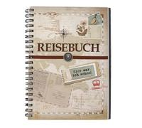 Logbuch-Verlag Bloc de notas A5 cuadriculado con diseño de libro de viaje, 80 hojas, diseño vintage de viaje, para vacaciones, viajes por el mundo y como regalo