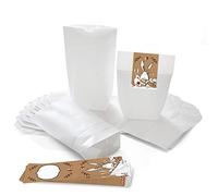 Logbuch-Verlag - Bolsa de papel de estraza para Pascua, 16,5 x 26 x 6,6 cm, incluye pegatina de Pascua de 7,2 x 21 cm, diseño con texto"Frohe Ostern", color negro, marrón y rojo 25 Stück