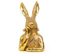 Logbuch-Verlag Busto Grande Cabeza de Conejo de Pascua: Figura Decorativa Moderna XXL, decoración Pascua Primavera, Adorno Elegante Dorado, Figura Conejo Mesa y aparador, decoración hogar, 22 cm
