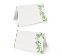 Logbuch-Verlag - Cartel para nombre, tarjeta para mesa, color blanco y verde, para bodas, cumpleaños, comunión, celebraciones, tarjeta de sitios, decoración de mesa, para escribir