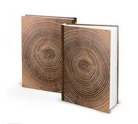 Logbuch-Verlag Cuaderno A4, 136 páginas, tapa dura, diseño de madera, libro en blanco, páginas en blanco