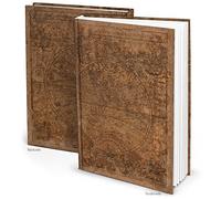 Logbuch-Verlag Cuaderno de hoja blanca DIN A4 con mapamundi antiguo tapa dura - libreta cuero vintage - papelería libretas