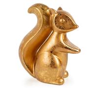 Logbuch-Verlag Elegante figura de ardilla para otoño y primavera, decoración, regalo, color dorado, 14,5 x 7 x 16 cm, cerámica