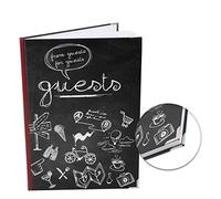 Logbuch-Verlag Libro de registro de huéspedes blanco y negro DIN A4 de tapa dura y hojas blancas para apartamentos, casa de vacaciones y hoteles - libro internacional de huéspedes