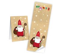 Logbuch-Verlag - Lote de 25 pegatinas de San Nicolás (5 x 14,8 cm), diseño de Papá Noel