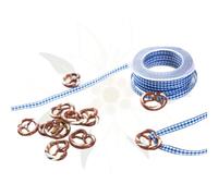 Logbuch-Verlag Mini pretzels con cinta de regalo a cuadros rojo y azul