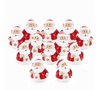 Logbuch-Verlag Pack de 12 mini figuritas papá noel rojo y blanco para decoraciones en miniatura 3,5 x 2,5 cm - figuritas decorativas navidad
