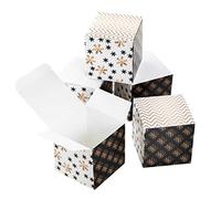 Logbuch-Verlag Pack de 5 cajas pequeñas de regalo para navidad color blanco, negro y dorado 7 x 7 cm - cajitas pequeñas bonitas para regalo