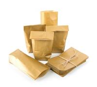 Logbuch-Verlag Pack de 50 Bolsas pequeñas de papel dorado 9 x 15 x 3,5 cm para envoltorio de detalles de invitados de boda o para envolver regalos en época navideña o como