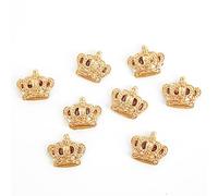 Logbuch-Verlag Pack de 8 mini coronas decorativas de color dorado para manualidades y decoración 2,5 cm - coronas doradas accesorios miniaturas decoración